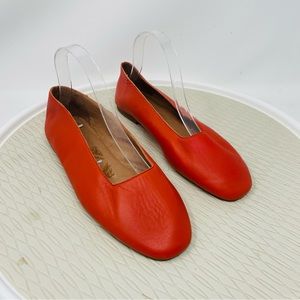 Madewell Orange Red Leather Ballet flats Size 8.5 Shoes